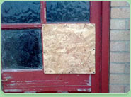 boarded up Bletchley